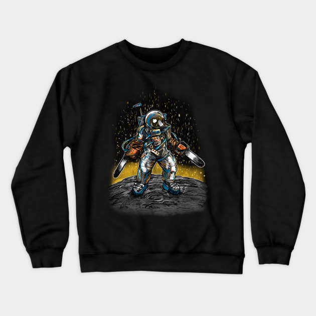 Houston Chainsaw Astronaut Crewneck Sweatshirt by nickv47